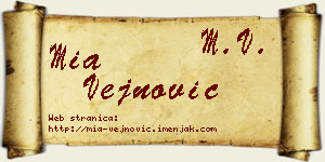 Mia Vejnović vizit kartica
